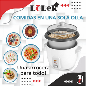 Olla eléctrica para arroz Prepara arroz y verduras con delicadeza Capacidad 1,0L