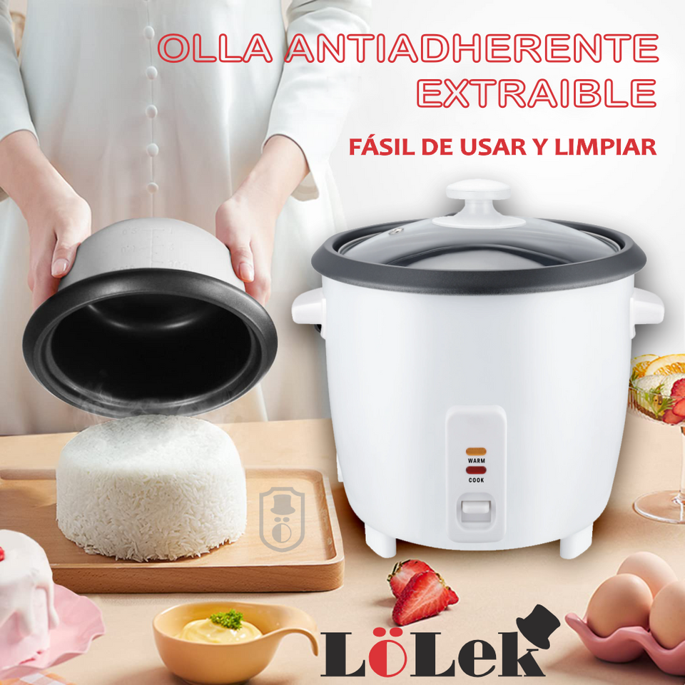 Olla eléctrica para arroz Prepara arroz y verduras con delicadeza Capacidad 1,0L