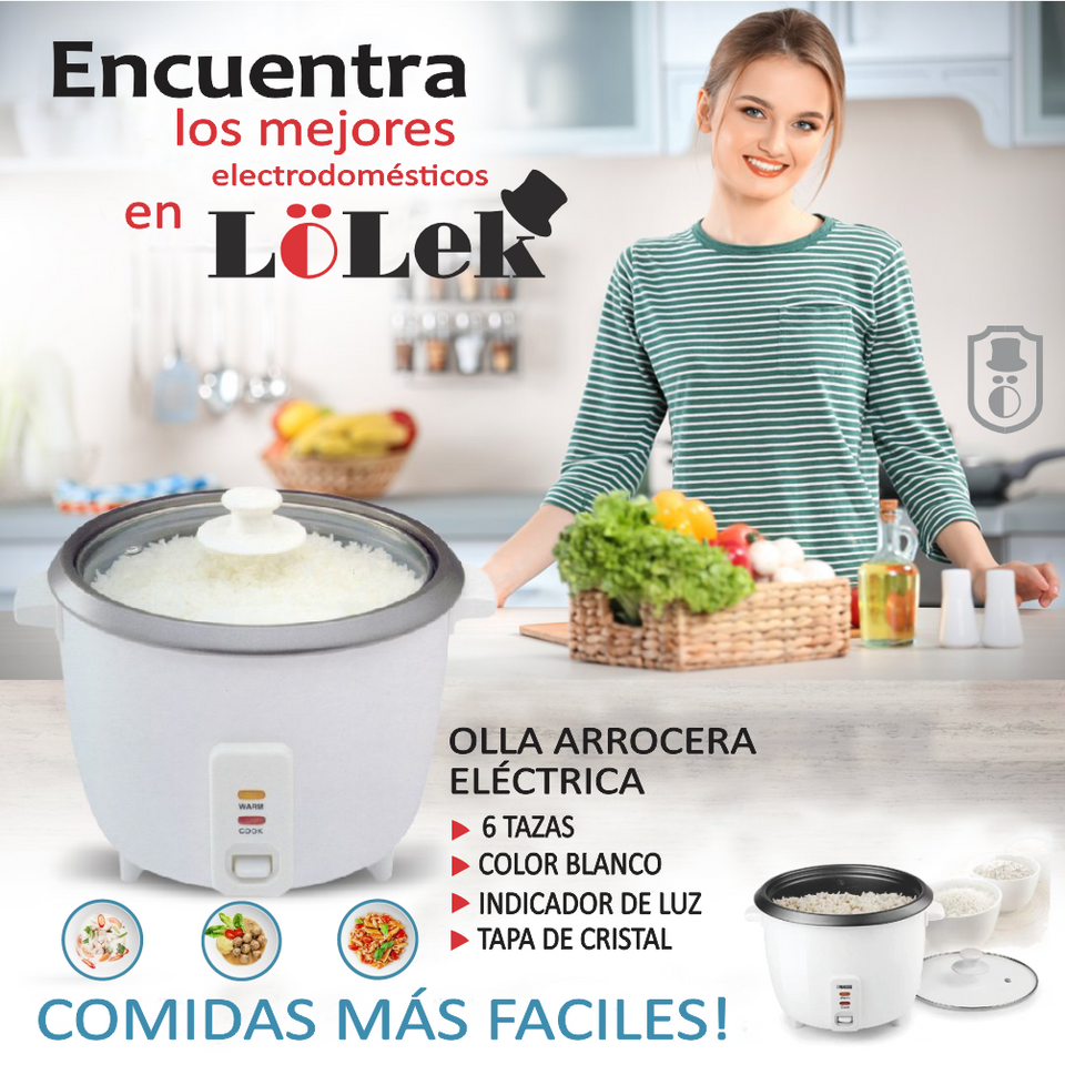 Olla eléctrica para arroz Prepara arroz y verduras con delicadeza Capacidad 1,0L