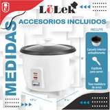 Olla eléctrica para arroz Prepara arroz y verduras con delicadeza Capacidad 1,0L